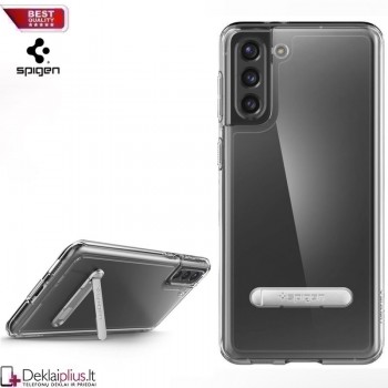 Spigen Ultra Hybrid S skaidrus dėklas - su kojele (Samsung S21 Plus)